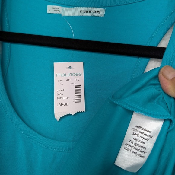 Maurices Turquoise Blue Sleeveless Maxi Dress Wrap Skirt Elastic Waist Size L - Picture 3 of 8